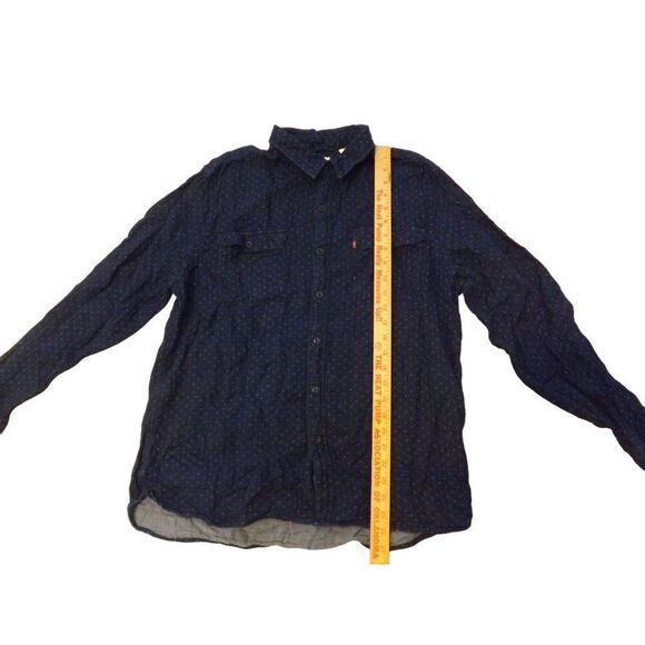 Levi's Button Up Shirt Men Sz XL All Over Print Long Sleeve Blue - Picture 3 of 8